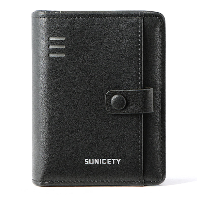 SUNICETY Business Style Wallet for Men Anti-Scratch PU Leather RFID Blocking Cash Money Storage Pouch Card Carrying Bag with Multiple Card Slots SUNICETY Business Style Wallet for Men Anti-Scratch PU Leather RFID Blocking Cash Money Storage Pouch Card Carrying Bag with Multiple Card Slots